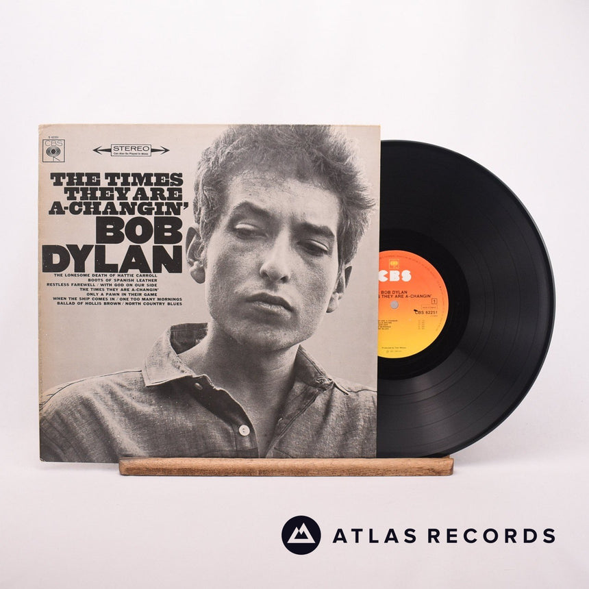 Bob Dylan The Times They Are A-Changin' LP Vinyl Record - Front Cover & Record