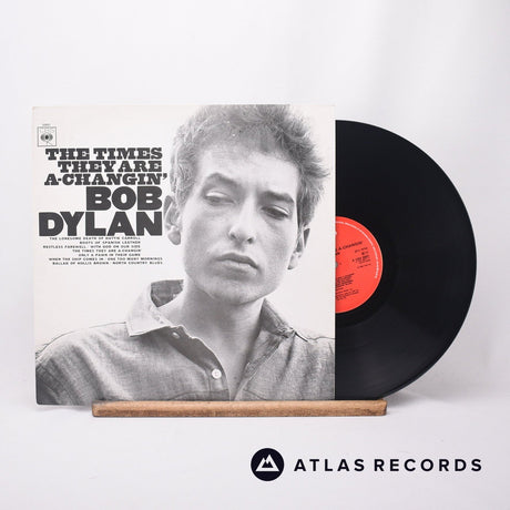 Bob Dylan The Times They Are A-Changin' LP Vinyl Record - Front Cover & Record