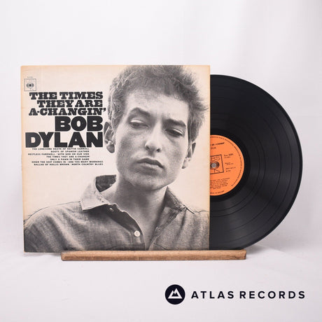Bob Dylan The Times They Are A-Changin' LP Vinyl Record - Front Cover & Record