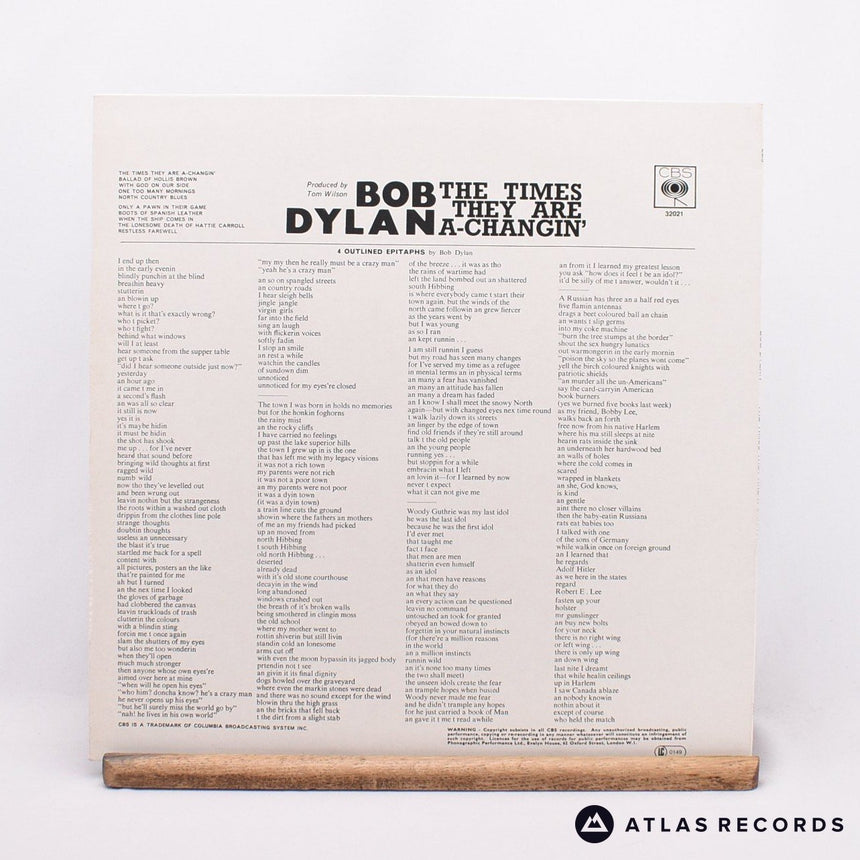 Bob Dylan - The Times They Are A-Changin' - Reissue LP Vinyl Record - EX/EX