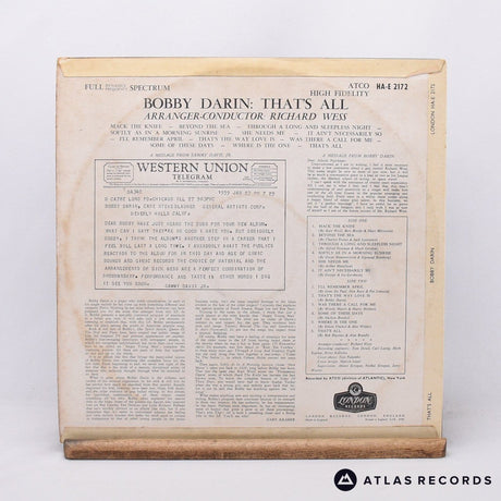 Bobby Darin - That's All - 1B 1B LP Vinyl Record - VG+/VG+