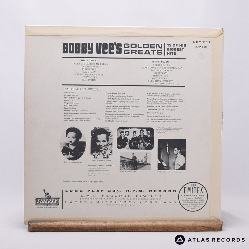 Bobby Vee - Bobby Vee's Golden Greats - Mono LP Vinyl Record - EX/EX