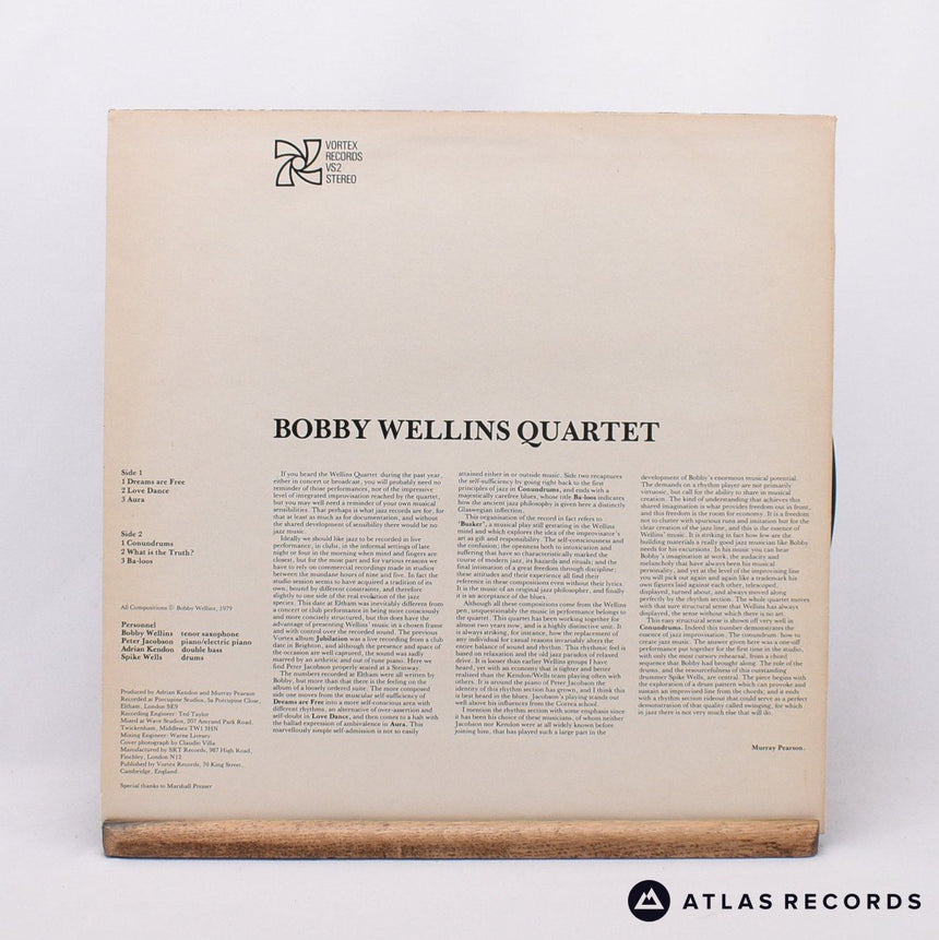 Bobby Wellins Quartet - Dreams Are Free - 2+A 2+B LP Vinyl Record - VG+/EX