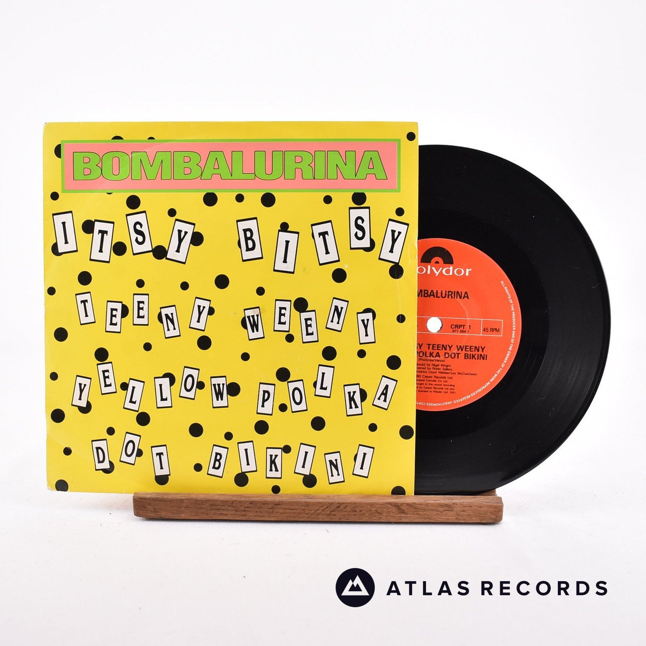 Bombalurina Itsy Bitsy Teeny Weeny Yellow Polka Dot Bikini 7" Vinyl Record - Front Cover & Record