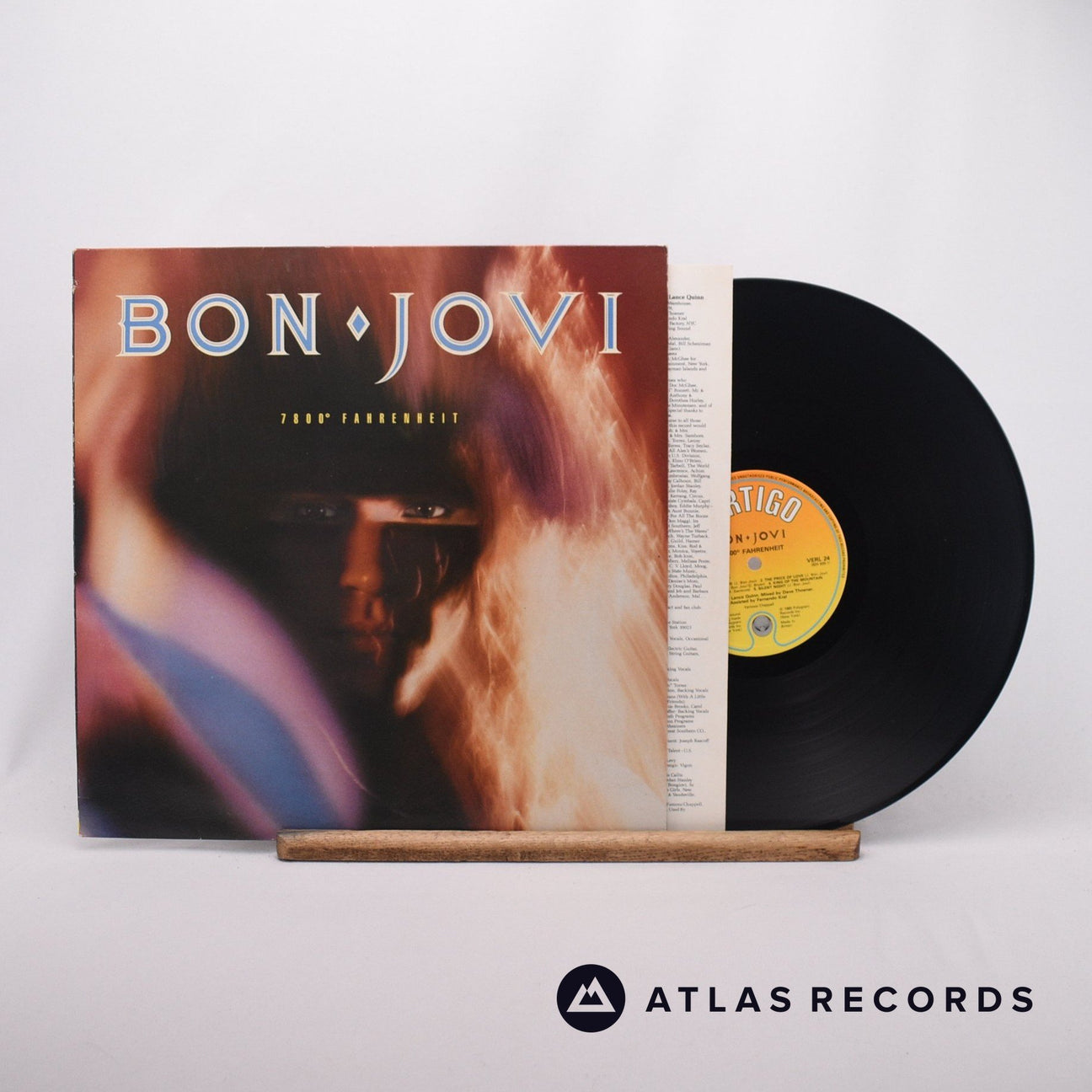Bon Jovi 7800° Fahrenheit LP Vinyl Record - Front Cover & Record