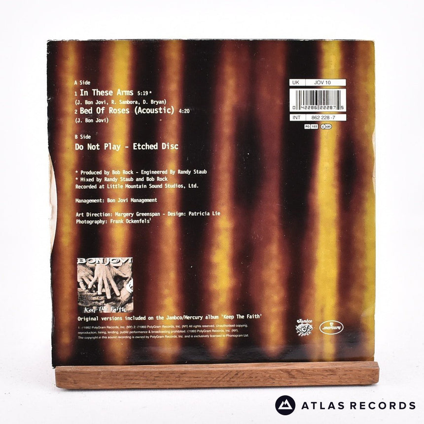 Bon Jovi - In These Arms - Etched Single-Sided 7" Vinyl Record - VG+/VG+