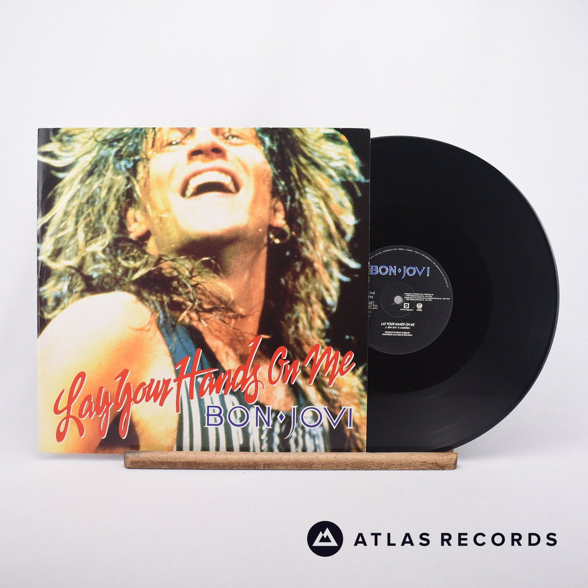 Bon Jovi Lay Your Hands On Me 12" Vinyl Record - Front Cover & Record