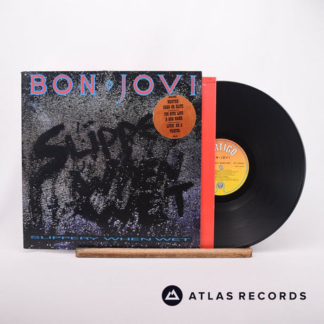 Bon Jovi Slippery When Wet LP Vinyl Record - Front Cover & Record