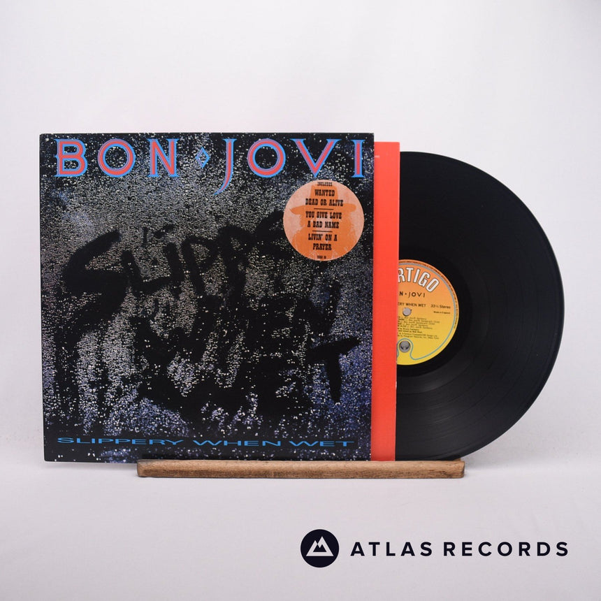 Bon Jovi Slippery When Wet LP Vinyl Record - Front Cover & Record