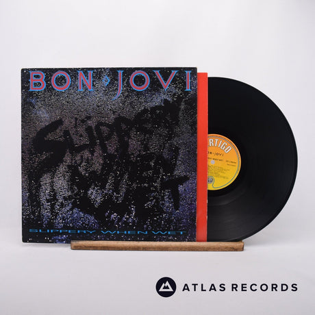 Bon Jovi Slippery When Wet LP Vinyl Record - Front Cover & Record