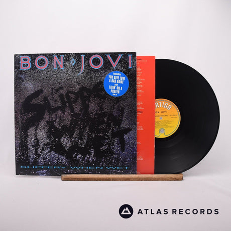 Bon Jovi Slippery When Wet LP Vinyl Record - Front Cover & Record