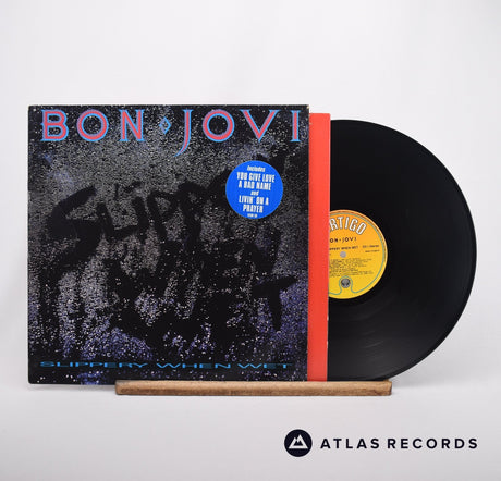Bon Jovi Slippery When Wet LP Vinyl Record - Front Cover & Record