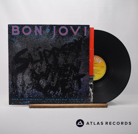 Bon Jovi Slippery When Wet LP Vinyl Record - Front Cover & Record