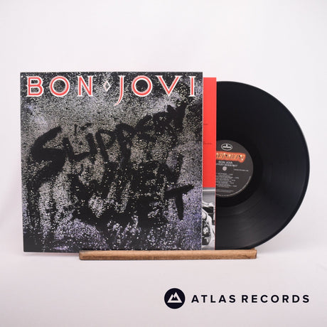 Bon Jovi Slippery When Wet LP Vinyl Record - Front Cover & Record