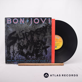 Bon Jovi Slippery When Wet LP Vinyl Record - Front Cover & Record