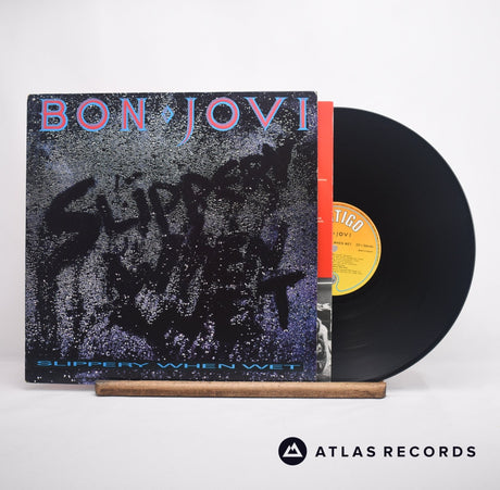Bon Jovi Slippery When Wet LP Vinyl Record - Front Cover & Record