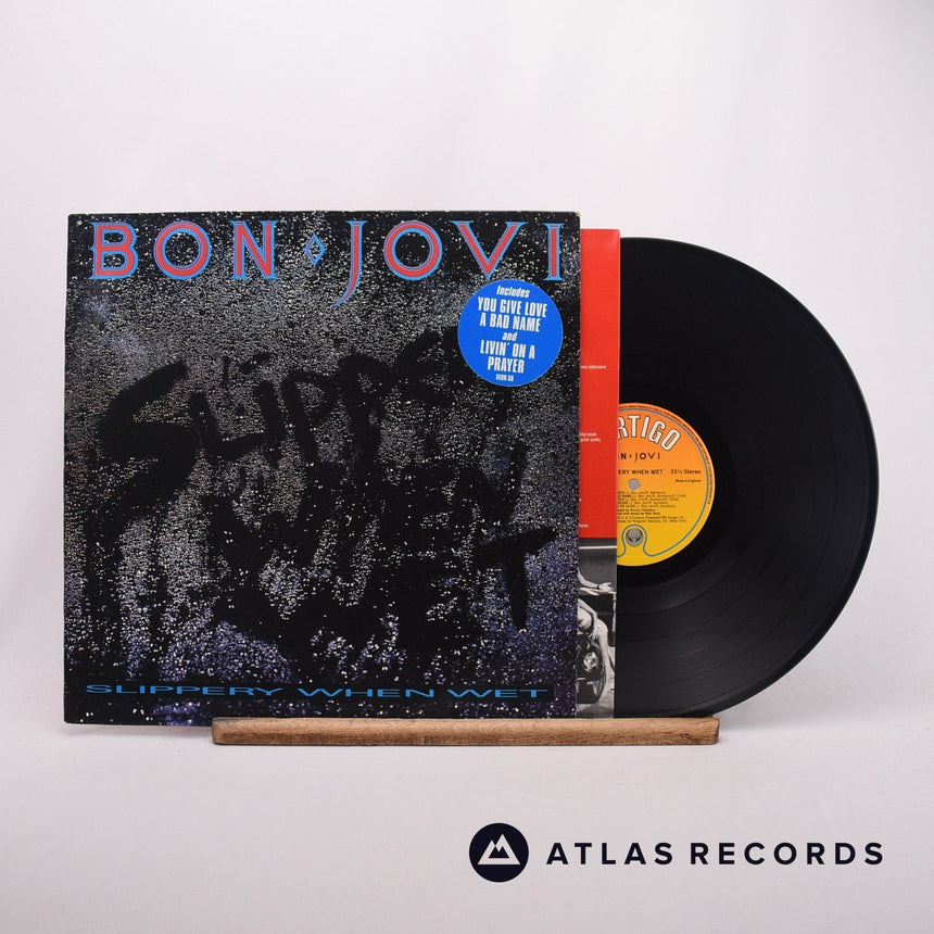 Bon Jovi Slippery When Wet LP Vinyl Record - Front Cover & Record