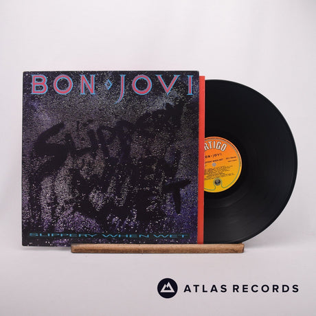 Bon Jovi Slippery When Wet LP Vinyl Record - Front Cover & Record