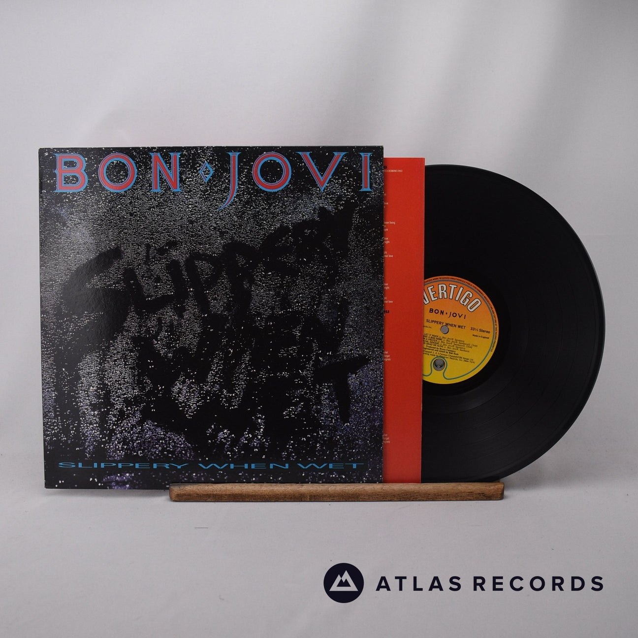 Bon Jovi Slippery When Wet LP Vinyl Record - Front Cover & Record