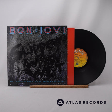 Bon Jovi Slippery When Wet LP Vinyl Record - Front Cover & Record