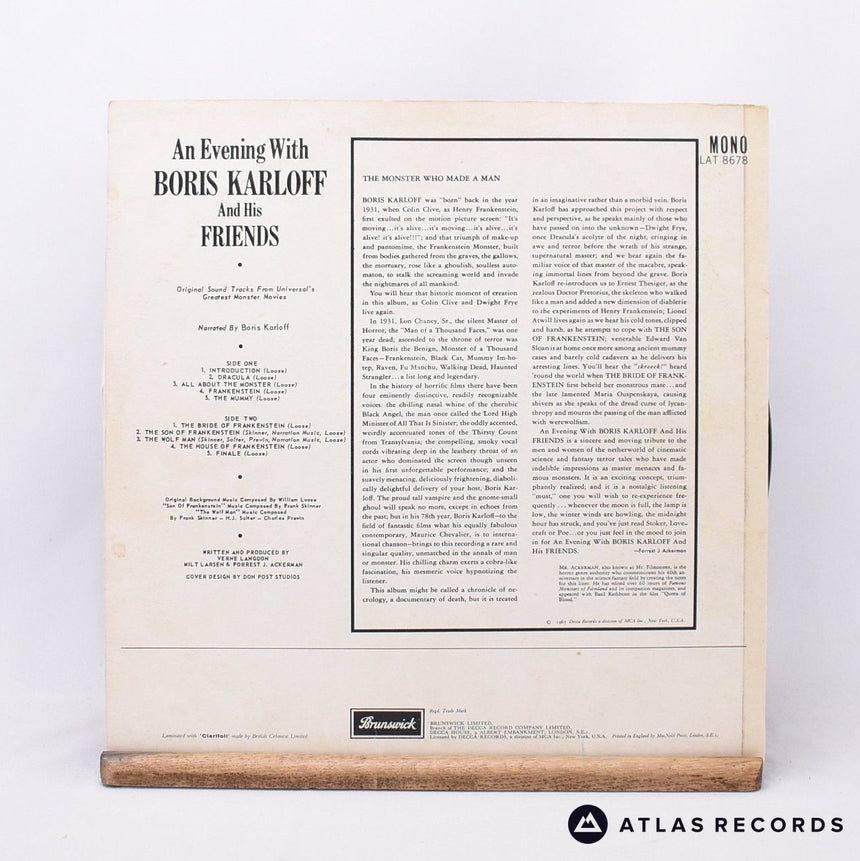 Boris Karloff - An Evening With Boris Karloff And His Friends - LP Vinyl Record