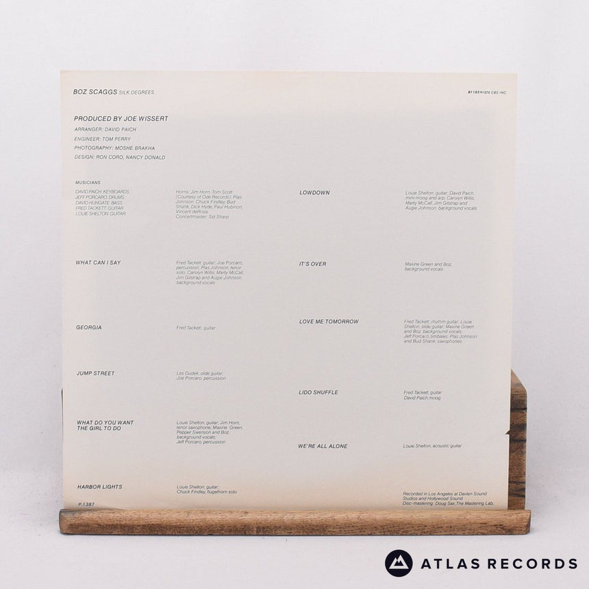 Boz Scaggs - Silk Degrees - Insert LP Vinyl Record - EX/EX