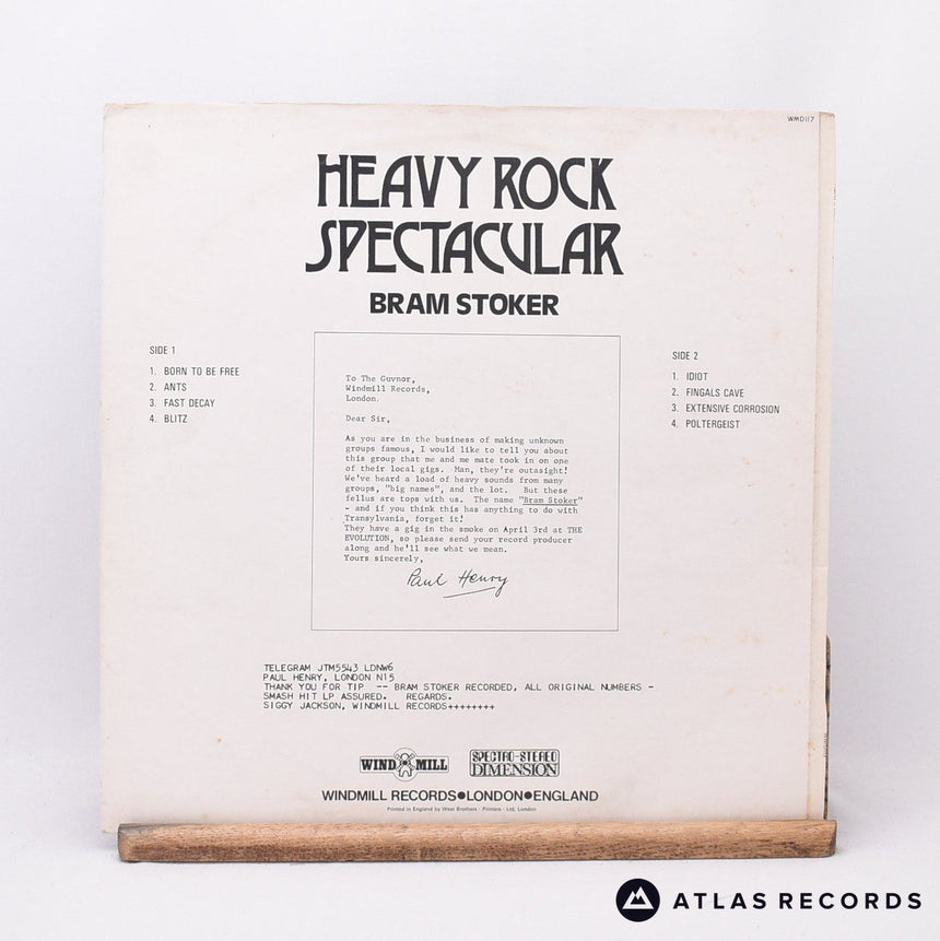 Bram Stoker - Heavy Rock Spectacular - LP Vinyl Record - EX/EX