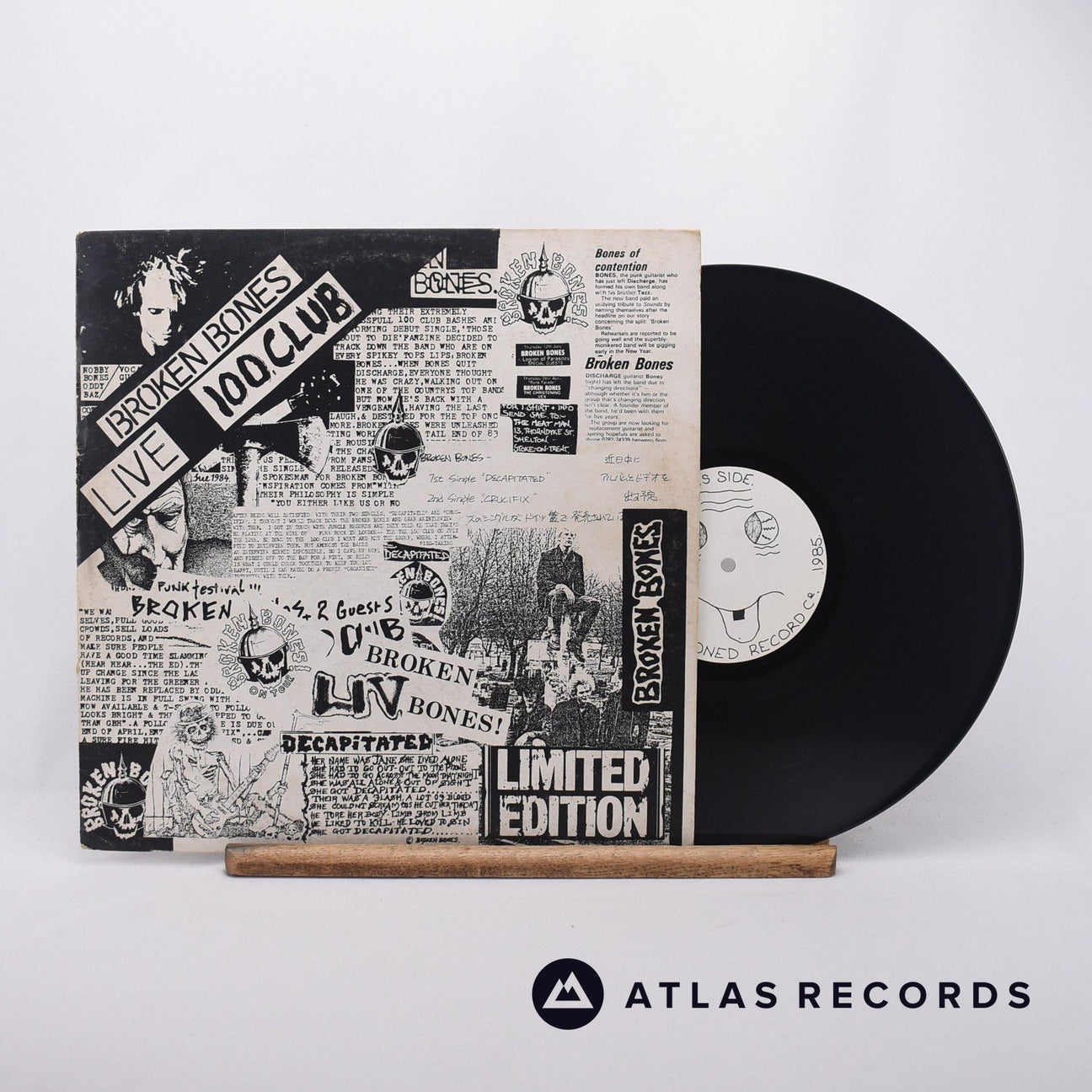 Broken Bones Live 100 Club LP Vinyl Record - Front Cover & Record