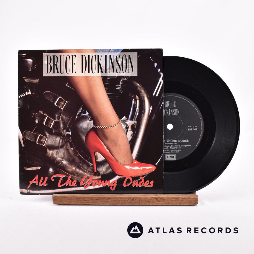 Bruce Dickinson All The Young Dudes 7" Vinyl Record - Front Cover & Record