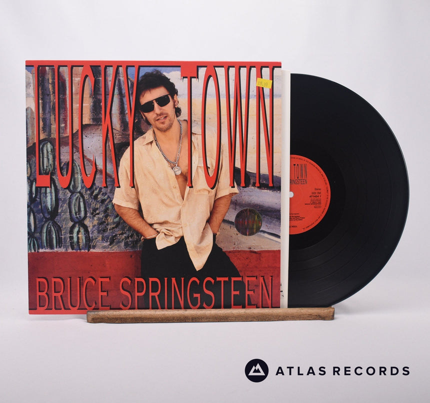 Bruce Springsteen Lucky Town LP Vinyl Record - Front Cover & Record