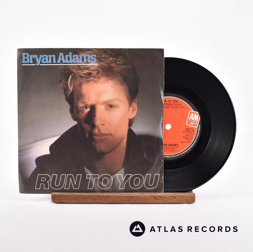 Bryan Adams Run To You 7" Vinyl Record - Front Cover & Record