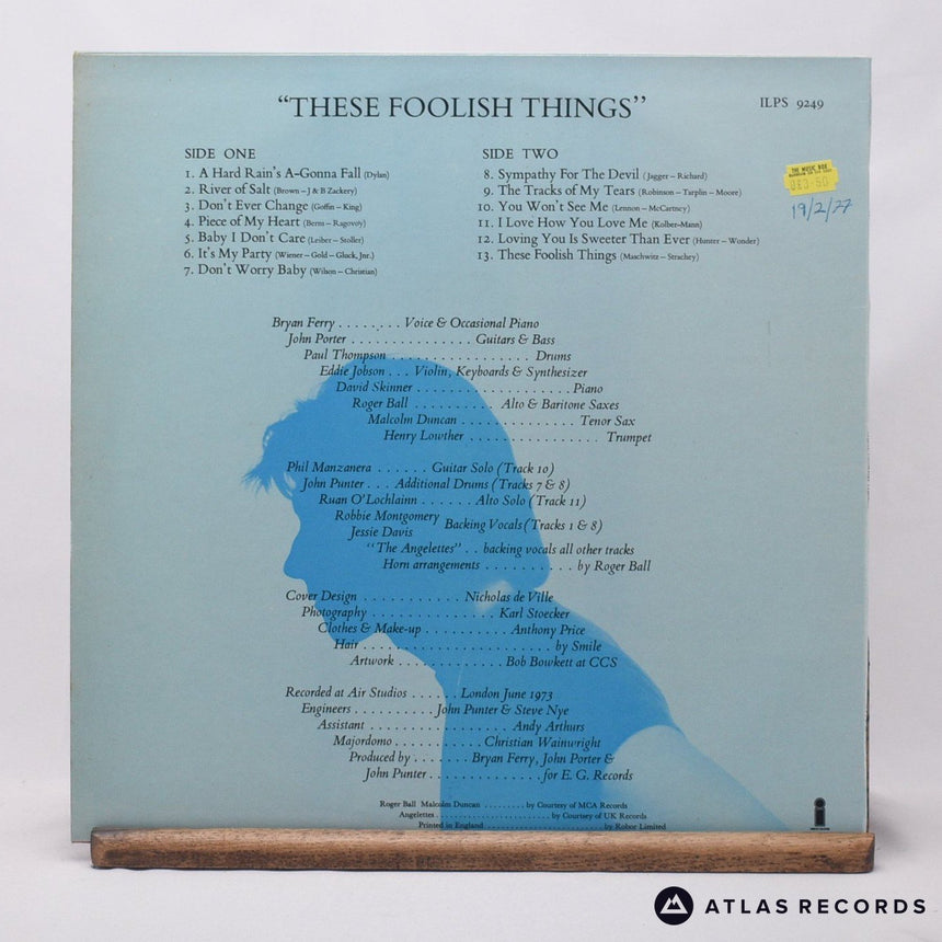 Bryan Ferry - These Foolish Things - LP Vinyl Record - EX/EX