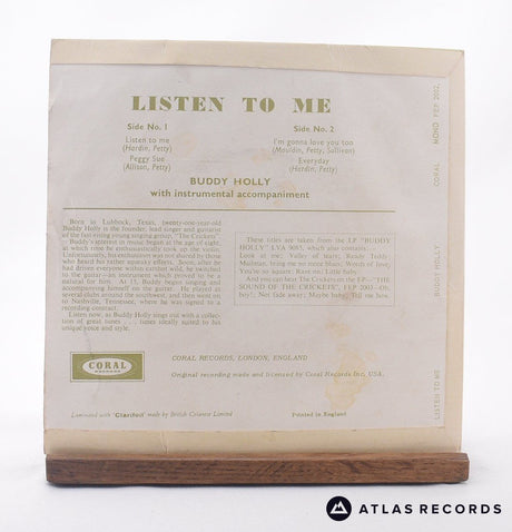 Buddy Holly - Listen To Me - 7" EP Vinyl Record - EX/VG