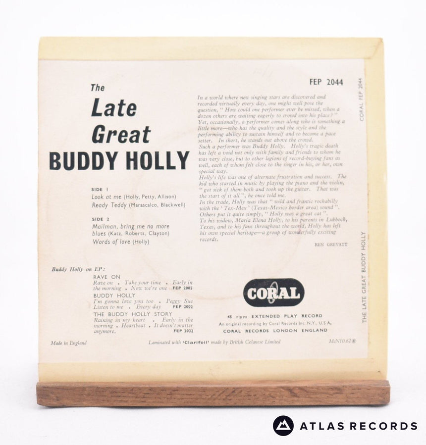 Buddy Holly - The Late Great Buddy Holly - 7" EP Vinyl Record - VG+/VG+