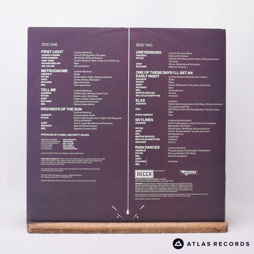 Camel - Rain Dances - First Uk Issue 7 8 LP Vinyl Record - EX/EX