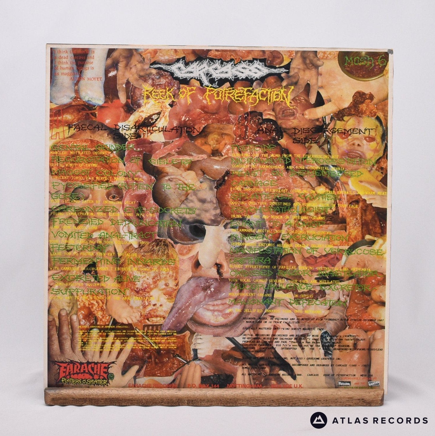激レア Carcass Reek of Putrefaction レコード LP Carcass ‎– Reek Of Putrefaction, Vinyl Record Album LP