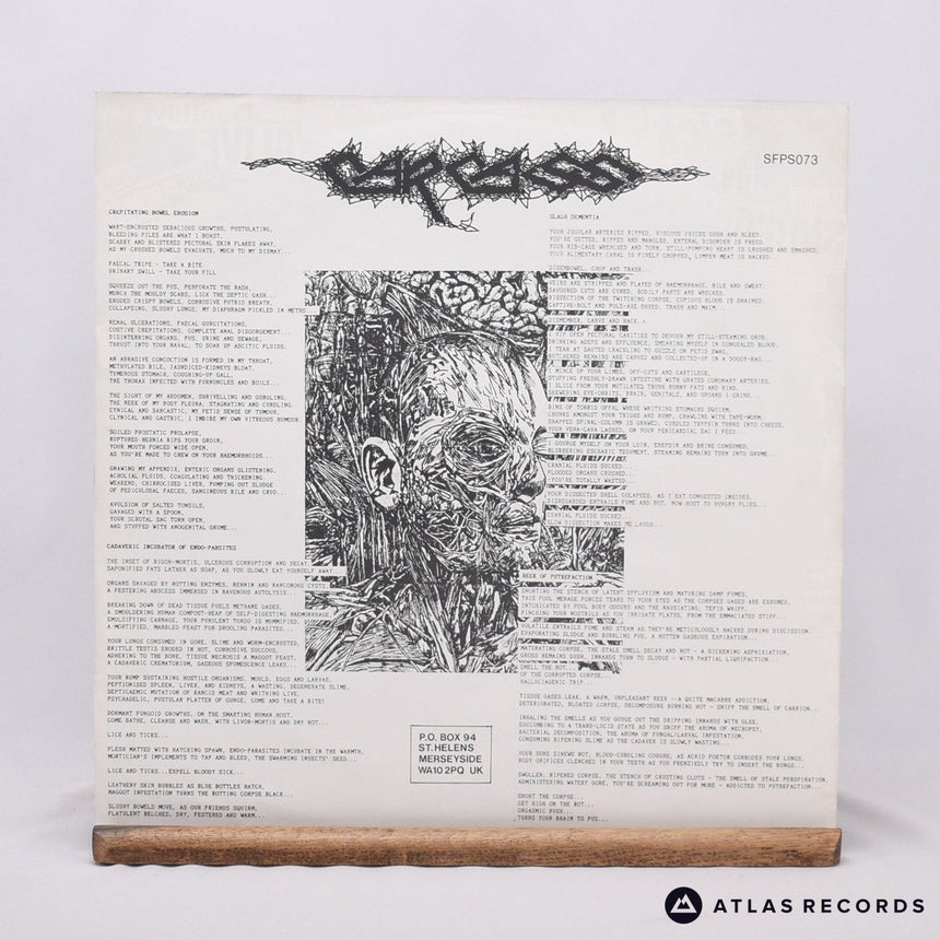 Carcass - The Peel Sessions - Lyric Sheet A-1 B-1 12" Vinyl Record - EX/EX