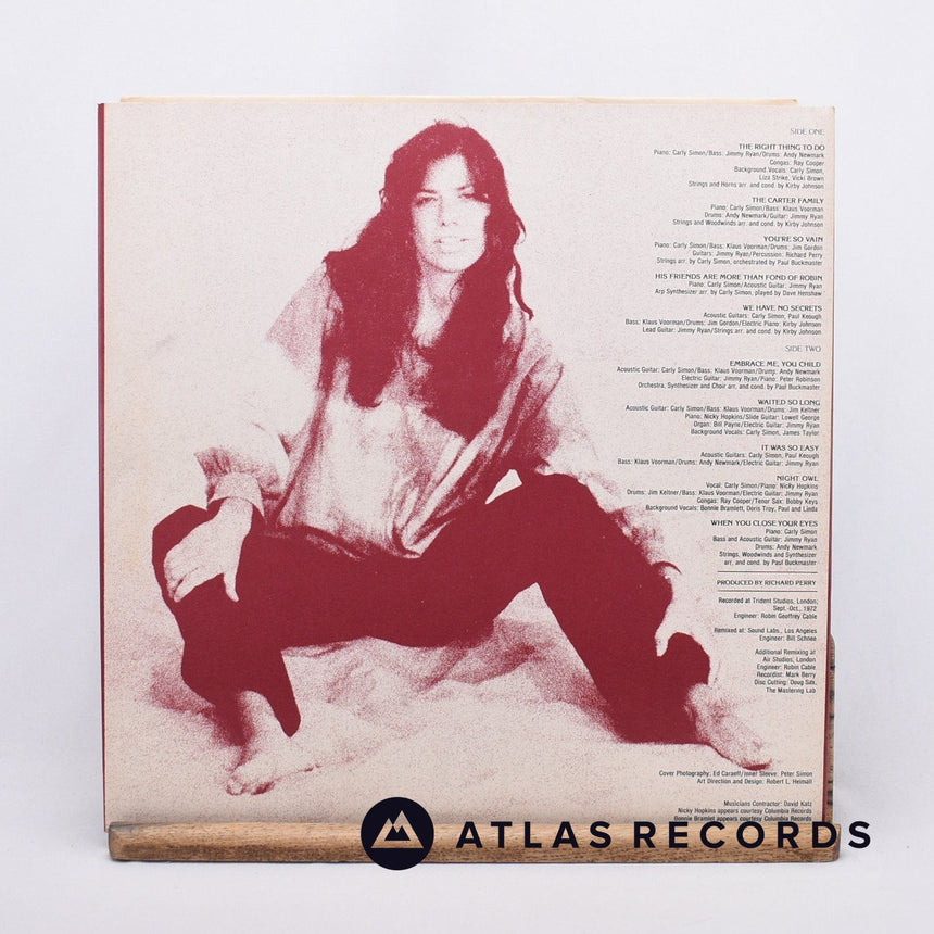 Carly Simon - No Secrets - LP Vinyl Record - VG+/EX