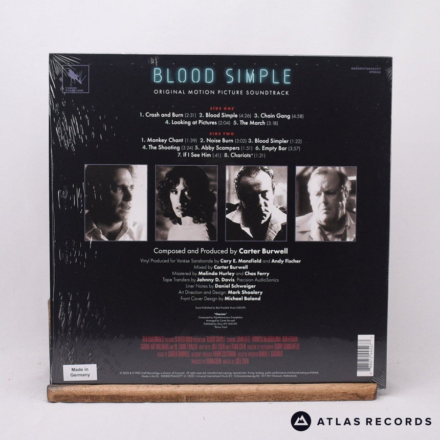Carter Burwell - Blood Simple - Red With Black Smoke LP Vinyl Record - NM/NM