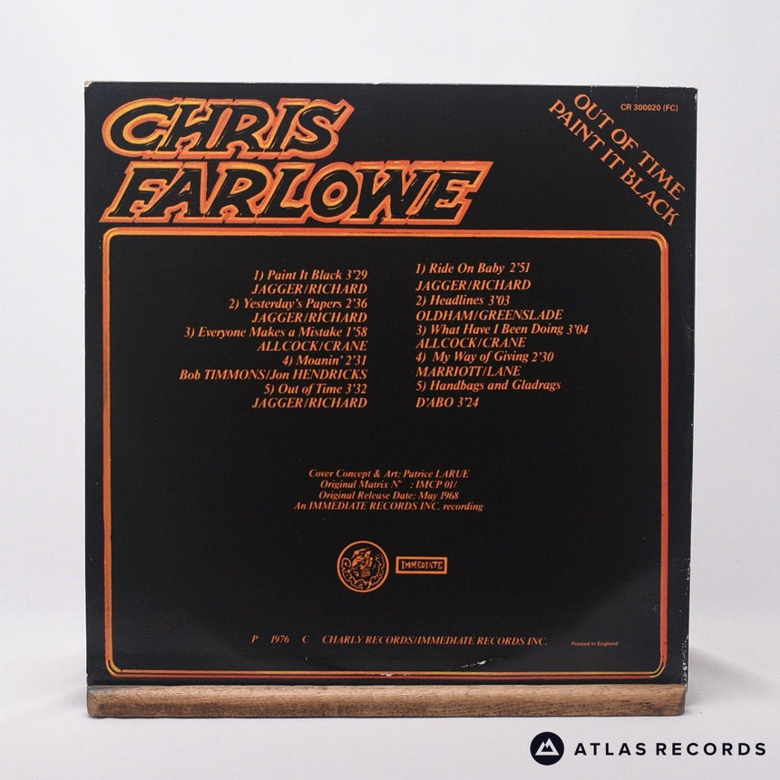 Chris Farlowe - Out Of Time Paint It Black - LP Vinyl Record - VG+/EX