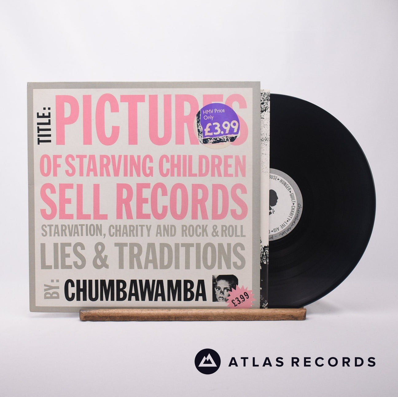 Chumbawamba Pictures Of Starving Children Sell Records: Starvation, Charity And Rock & Roll - Lies & Traditions LP Vinyl Record - Front Cover & Record