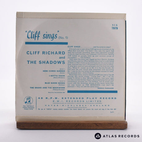 Cliff Richard & The Shadows - Cliff Sings No.1 - Mono 7" EP Vinyl Record - EX/EX