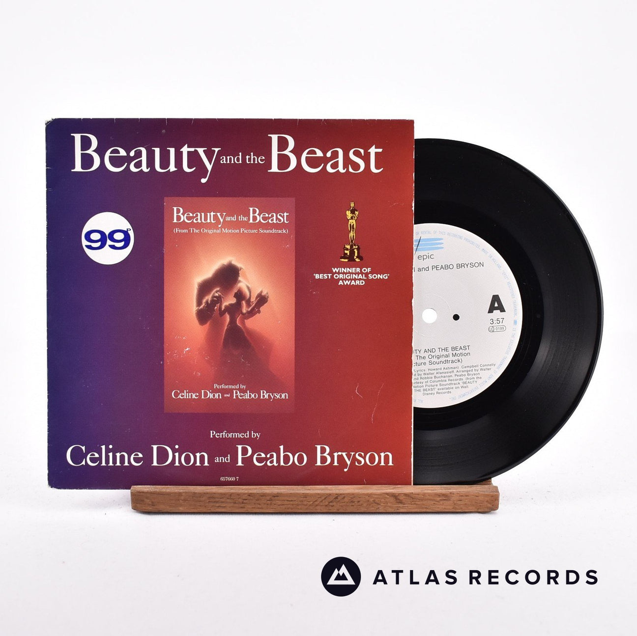 Céline Dion Beauty And The Beast 7" Vinyl Record - Front Cover & Record