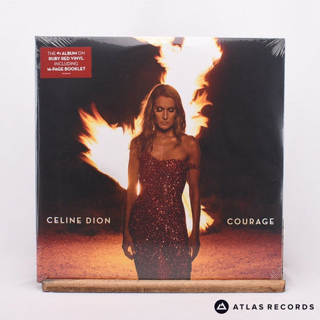 Céline Dion Courage 2 x LP Vinyl Record - Front Cover & Record