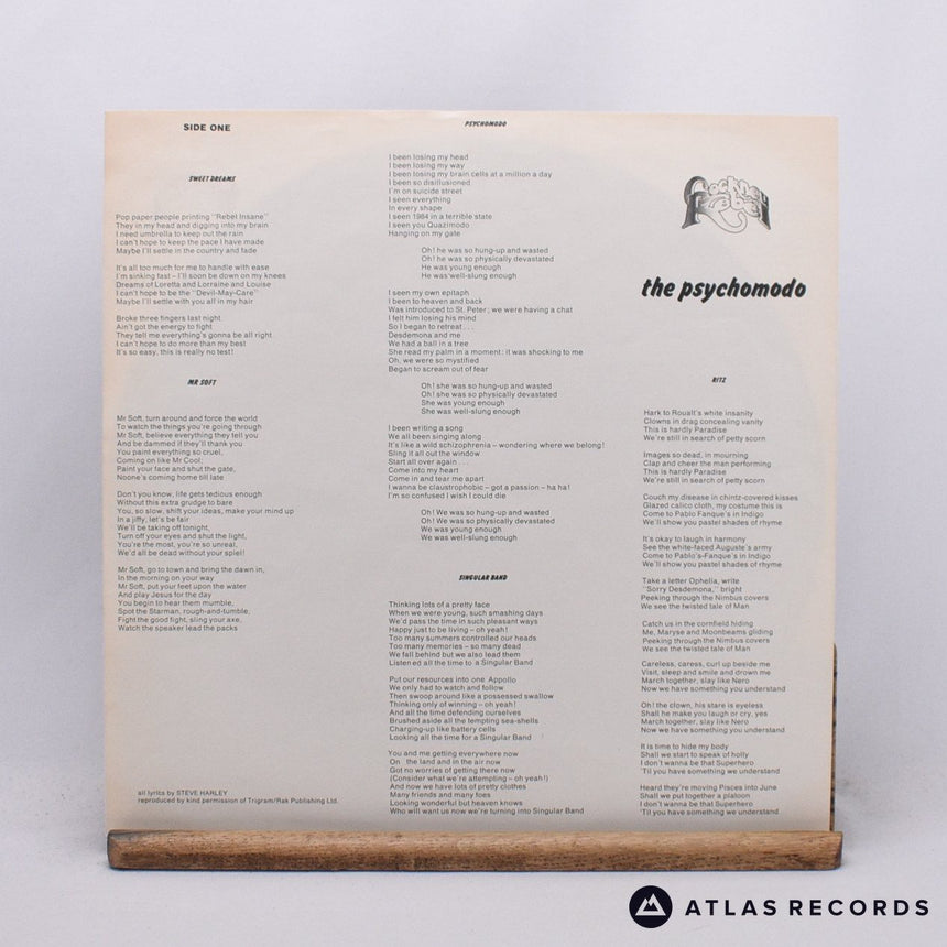 Cockney Rebel - The Psychomodo - Lyric Sheet LP Vinyl Record - VG+/EX