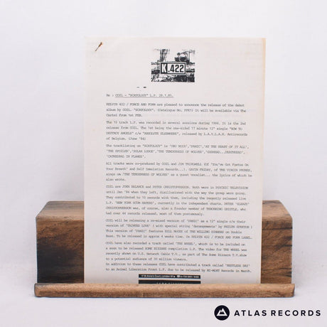 Coil - Scatology - Insert Mpo Postcard A1 B1 LP Vinyl Record - VG+/VG+