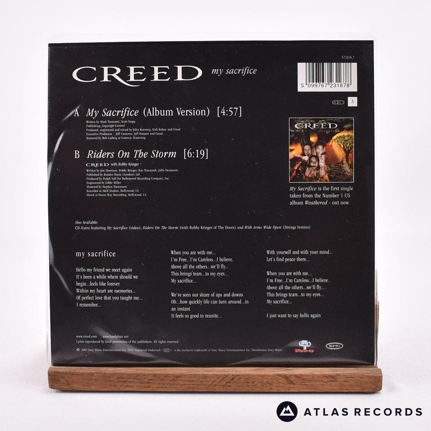Creed - My Sacrifice - Yellow Limited Edition Numbered 7" Vinyl Record - NM/NM