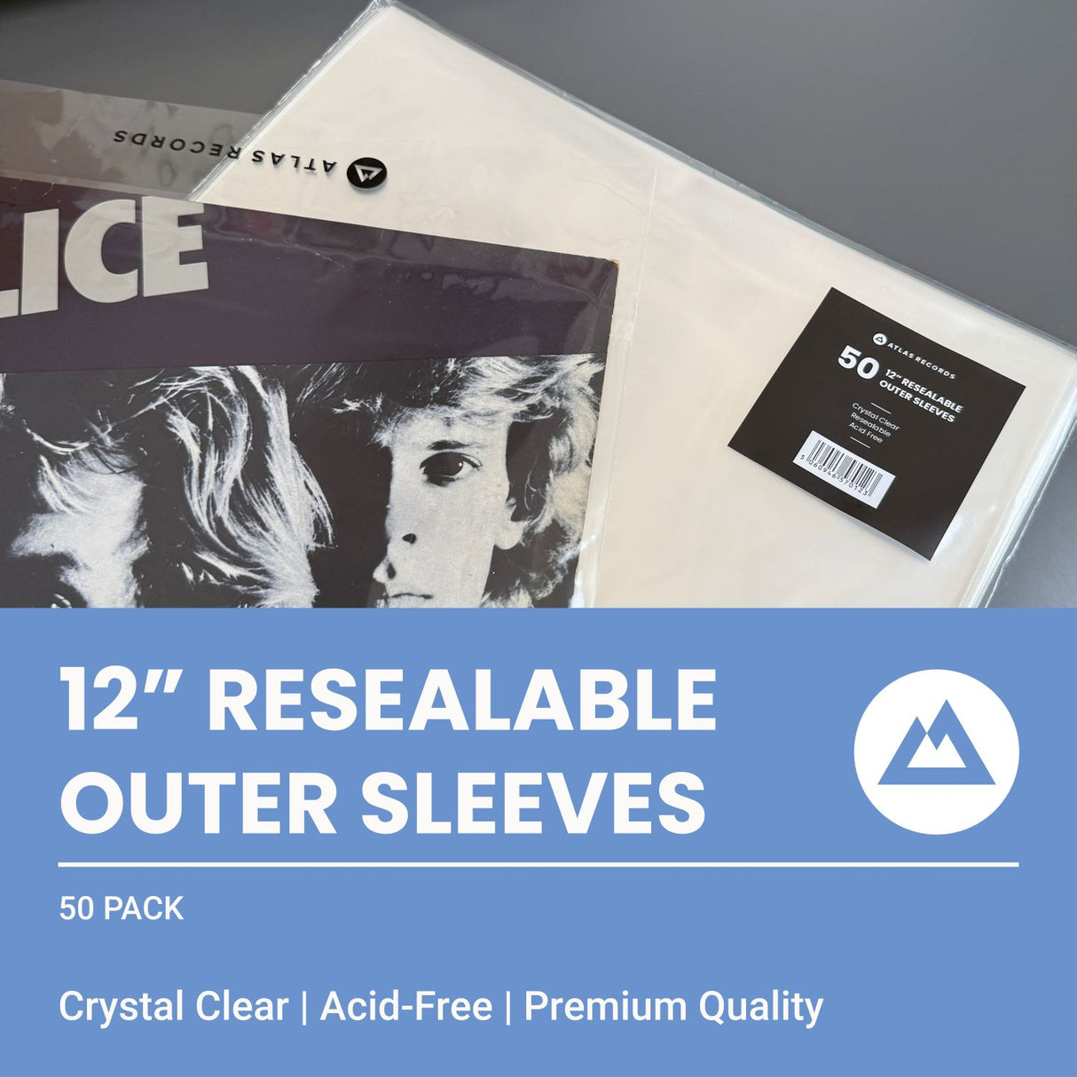 Crystal Clear Resealable Record Sleeves
