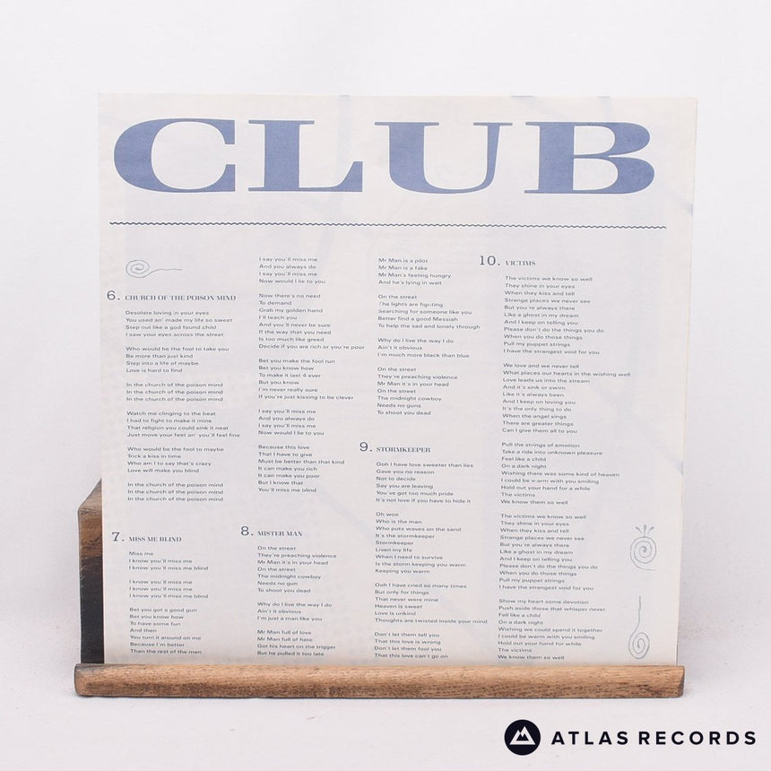 Culture Club - Colour By Numbers - Insert Lyric Sheet LP Vinyl Record - EX/EX