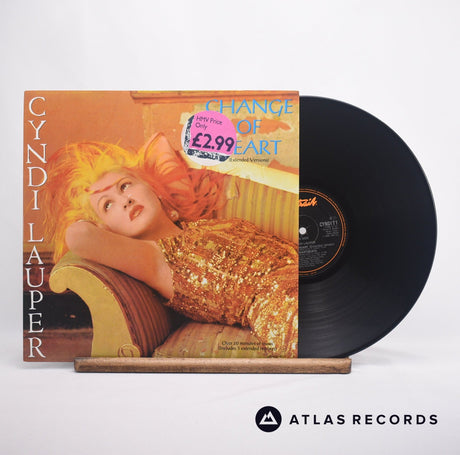 Cyndi Lauper Change Of Heart 12" Vinyl Record - Front Cover & Record